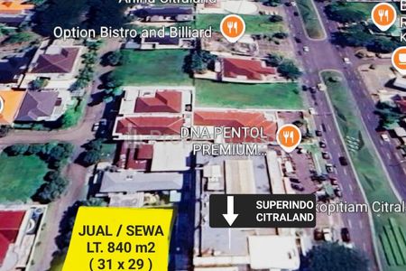 Disewakan Tanah Selat Golf Citraland Surabaya Komersial Area Dekat Superindo Citraland - Hook - Row Jalan Lebar - Spesial Hadap 2 Sisi Jalan Besar