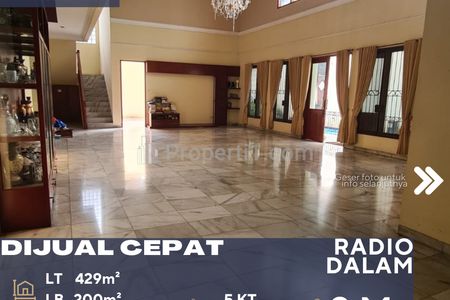 Dijual Rumah Tua Terawat Dalam Komplek Lokasi Strategis di Radio Dalam Jakarta Selatan