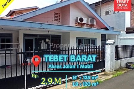 Dijual Rumah Tebet Barat Jakarta Selatan - Lokasi Strategis Nyaman Jalan 1 Mobil