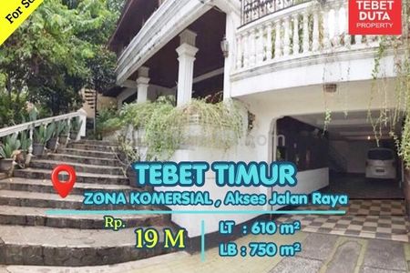 Dijual Rumah Tebet Timur Area Komersial Dekat Taman Eco Park Lokasi Strategis Jalan Raya