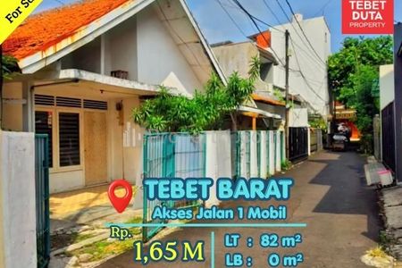 Dijual Tanah Kavling Tebet Barat Jakarta Selatan - Siap Dibangun Lokasi Strategis Jalan 1 Mobil