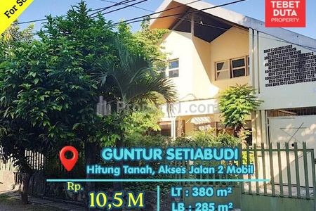 Dijual Rumah Guntur Setiabudi Hitung Tanah, Lokasi Sangat Strategis, Nyaman Jalan 2 Mobil