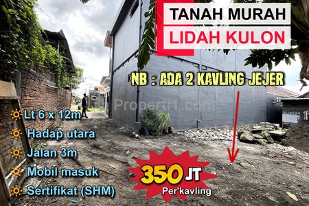Dijual Tanah di Lidah Kulon, Lakarsantri, Surabaya Barat - Ada 2 Kavling Berdampingan Siap Bangun
