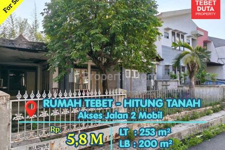 Dijual Cepat Rumah Tebet Jakarta Selatan Hitung Tanah Lokasi Strategis Nyaman Jalan 2 Mobil