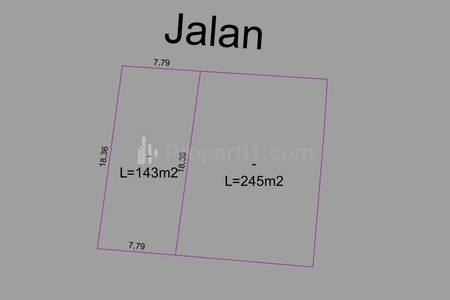 Dijual Tanah 143 m2 di Jl Bedahulu Gatot Subroto Denpasar Bali