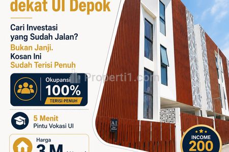 DIJUAL RUMAH KOST AKTIF – 400 METER KAMPUS UI DEPOK
