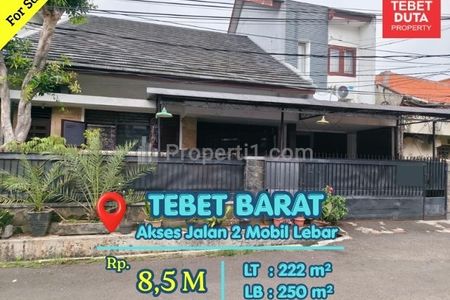 Dijual Rumah Tebet Barat Lokasi Strategis Nyaman Jalan 2 Mobil Lebar
