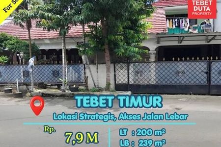 Dijual Cepat Rumah Tebet Timur Jakarta Selatan Lokasi Strategis Akses Jalan Lebar