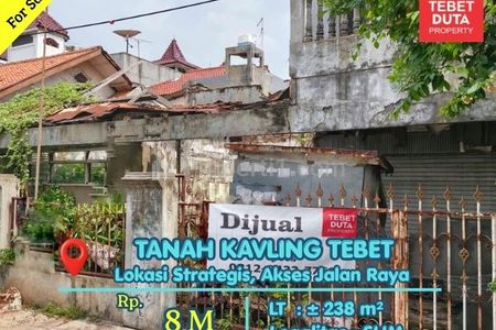 Dijual Tanah Kavling Tebet Barat Jakarta Selatan Lokasi Strategis Nyaman Jalan 3 Mobil