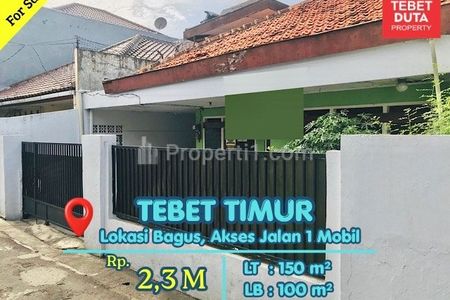 Dijual Rumah di Tebet Jakarta Selatan - Hitung Tanah Lokasi Strategis Dekat Taman Eco Park