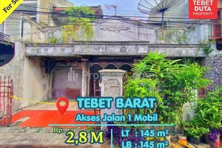 Dijual Rumah Tebet Barat, Jakarta Selatan - Hitung Tanah Lokasi Strategis Jalan 1 Mobil