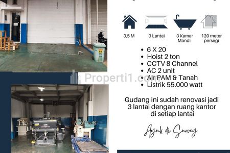 Dijual Murah Gudang Renov 3 Lantai Bonus Hoist di Sedayu Bizpark Cengkareng Jakarta Barat