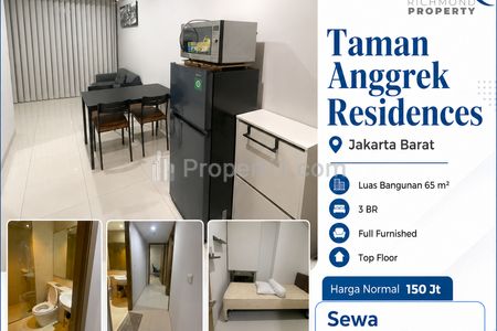 Disewakan Apartemen 3 BR Taman Anggrek Residences Full Furnished
