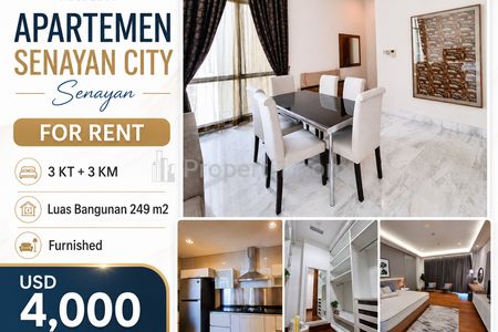 Sewa Apartment Mewah Senayan City Residence — 3+1 BR Furnished dengan Private Lift