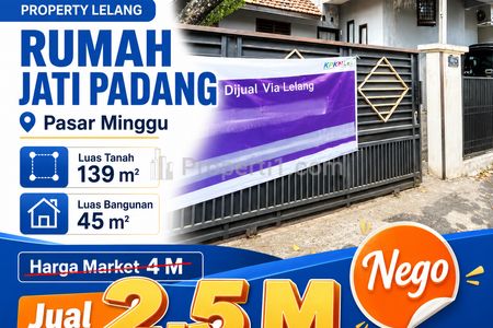 Dijual Rumah Harga Murah Lokasi di Jati Padang Jakarta Selatan - Cocok untuk Investasi 