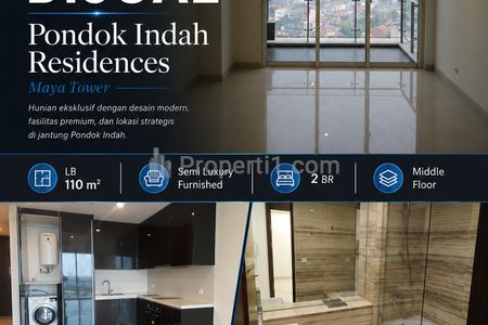 Dijual Apartemen Pondok Indah Residences 2BR Semi Furnish Siap Huni Lokasi Strategis Jakarta Selatan