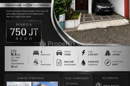 Dijual Rumah Second di Kranggan, Jatisampurna, Bekasi Bonus Furniture
