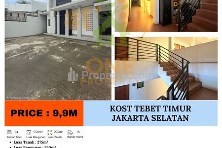 Dijual Kost 3 Lantai di Tebet Timur - Jakarta Selatan