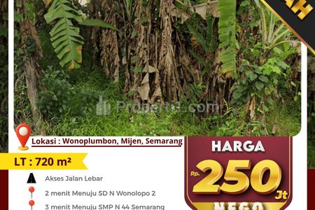 Jual Tanah 𝗟𝘂𝗮𝘀 𝟳𝟮𝟬𝗺² di Mijen, Semarang, Jawa Tengah - 𝗡𝗘𝗚𝗢!