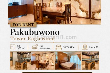 Disewakan Apartemen Mewah Pakubuwono Residences, Lokasi Strategis Jakarta Selatan - 3 BR Fully Furnish - Book Now !!