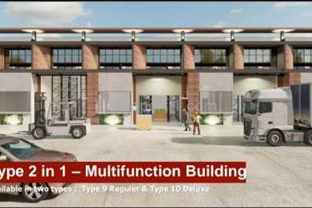 Jual Gudang Multiguna Primary Type 2 in 1 Multi Function Building Lebar 9 & 10 di Kawasan Jababeka Bizpark Cikarang