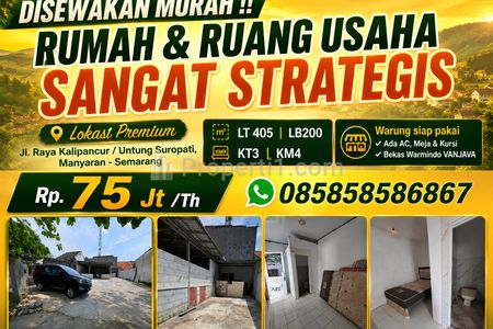 Disewakan Rumah Luas Cocok untuk Usaha Area Manyaran Semarang - LT405 LB200 Sangat Strategis Akses Mudah