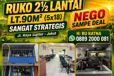 Dijual Ruko Strategis Pinggir Jalan Raya Sunter Jakarta Utara - LT90 LB225 - Cocok untuk Usaha Apapun, Turun Harga Masih Bisa Nego