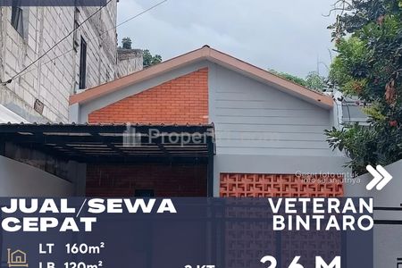Dijual Rumah Baru Lingkungan Aman dan Nyaman Cocok untuk Rumah Tinggal atau Investasi di Bintaro Jakarta Selatan