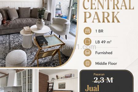 Dijual Apartemen Central Park 1BR Full Furnished Lokasi Jakarta Barat