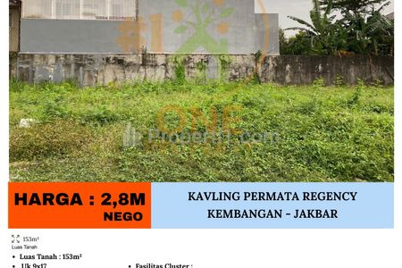 Dijual Kavling di Perumahan Permata Regency, Kelapa Dua, Kembangan, Jakarta Barat