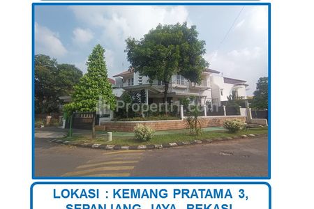 Jual Cepat Harga Spesial Rumah Hook 3 Lantai Semi Furnished di Kemang Pratama 3, Rawalumbu, Bekasi.