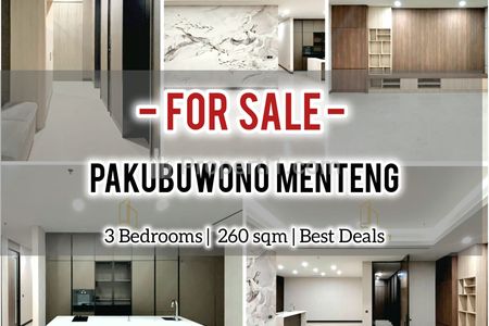 Jual Apartemen Pakubuwono Menteng Jakarta Pusat, 3BR 260sqm, Furnished, Below Market Price & Get Refund – DIRECT OWNER – YANI LIM 08174969303