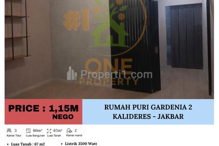 Dijual Rumah Perum Puri Gardenia 2, Kalideres – Jakarta Barat