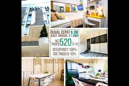 Jual Cepat Kos-kosan 5 Lantai 3 Unit Total 21+1 Kamar Fully Furnished di Grogol Petamburan Jakarta Barat