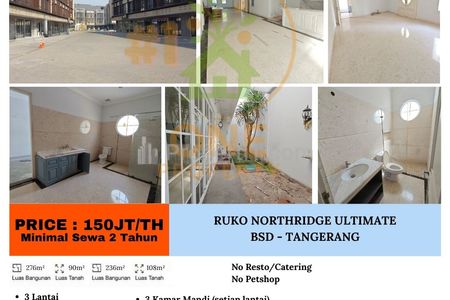 Disewakan Ruko Northridge Ultimate, BSD - Tangerang Selatan