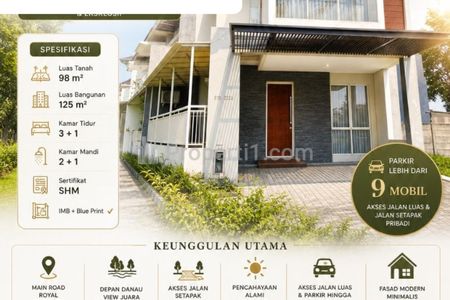 Dijual Rumah Royal Residence - Spesial View Danau - Raya Luar Cluster - Semi Furnished - Wiyung Surabaya Barat Dekat Pakuwon Mall, Citraland