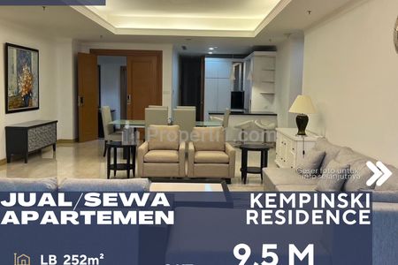 Dijual Apartemen Kempinski Private Residence 3BR Full Furnished Jarang Ada