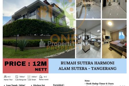 Dijual Rumah Bangunan Mandiri di Sutera Harmoni Alam Sutera - Tangerang