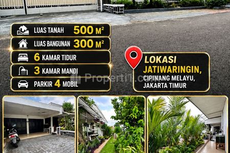 Dijual Rumah Hook Tanah Luas di Jatiwaringin, Cipinang Melayu, Jakarta Timur