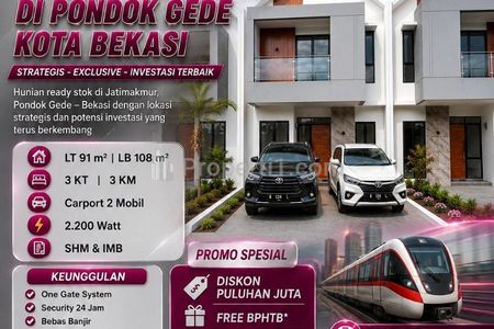 Dijual Rumah Scandinavian Siap Huni di Pondok Gede, Kota Bekasi