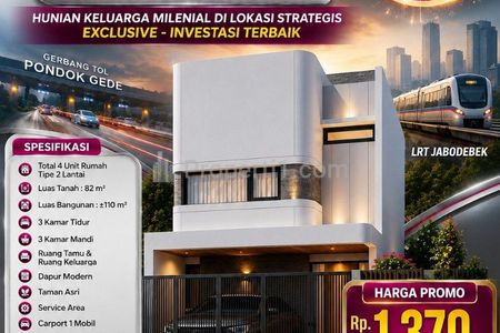 Dijual Rumah Modern 2 Lantai di Pondok Gede, Kota Bekasi