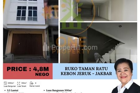Dijual Ruko Taman Ratu, Kebon Jeruk – Jakarta Barat