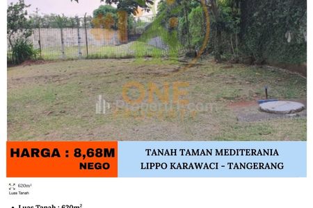 Dijual Tanah di Taman Mediterania, Lippo Karawaci – Tangerang