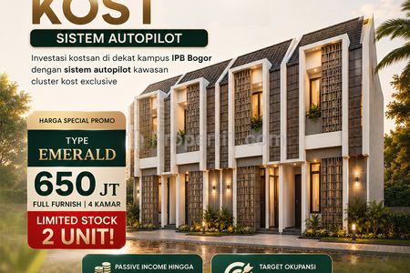 Dijual Kost di Ring 1 IPB Dramaga Bogor, Occupancy Tinggi, dan Stabil, SHM, Autopilot, Harga Promo Terbatas
