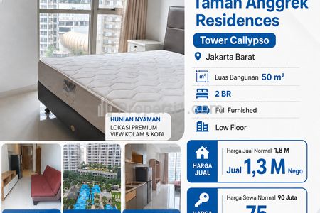 Dijual Apartemen Taman Anggrek Residences 2 BR Furnish - Pilihan Hunian di Kawasan Strategis Jakarta Barat - Nego Cepat !!