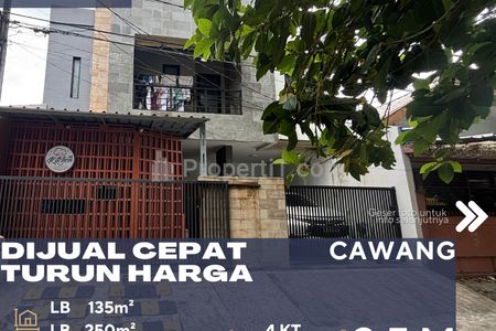Dijual Rumah Cantik Siap Huni Lokasi Strategis Turun Harga di Cawang Jakarta Timur