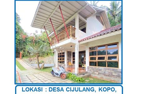 Jual Villa Ciliwung Riverside 2 Lantai Full Furnished di Cijulang, Cikopo, Cisarua, Bogor