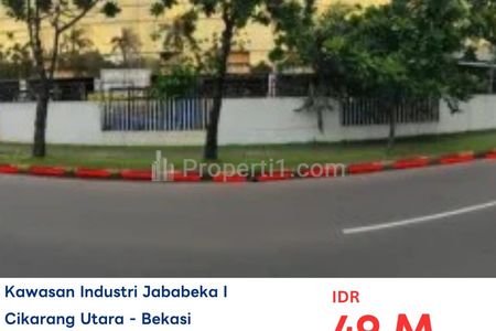 Dijual Gudang dan Pabrik di Kawasan Industri Jababeka, Cikarang Utara, Jawa Barat