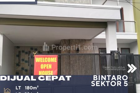 Dijual Rumah Bagus Minimalis Siap Huni di Bintaro Sektor 5 Tangerang Selatan