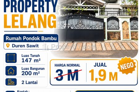 Dijual Rumah Lelang Lokasi Duren Sawit Jakarta Timur